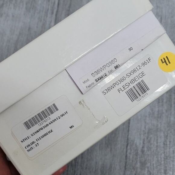 Maison Margiela Fringed Crepe & Suede Slingback Peep Toe Stiletto Pumps NEW 37 - Picture 10 of 11